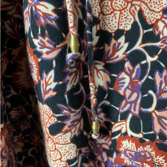 Ulla Johnson Evie Puff Sleeve Peasant Blouse Top in Midnight Floral, size 12 - Picture 7 of 9